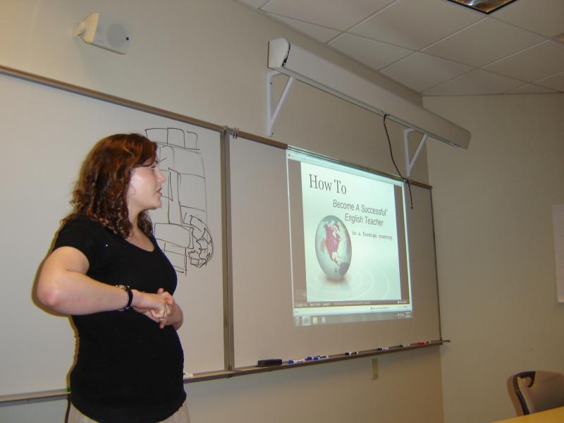 A final student presentation on path to becoming a successful English Instructor